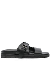 leather flat sandals